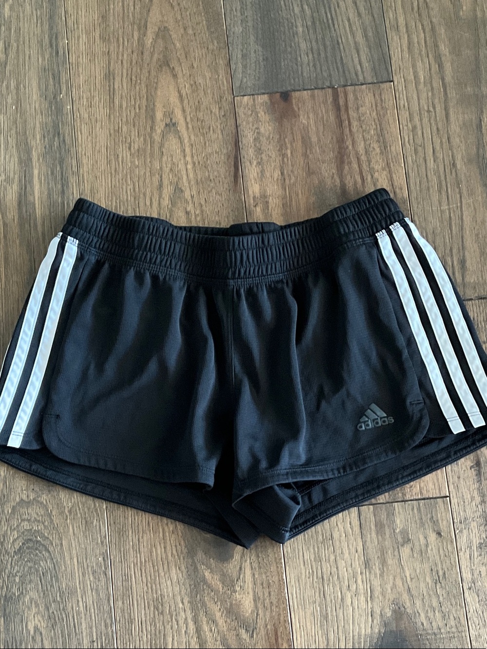 adidas Black Women's Athletic Shorts with White Triple Stripes